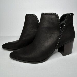 Sole Society SO-Dalphine Boots Womens Size 9M Leather Studded Block Heel Shoes